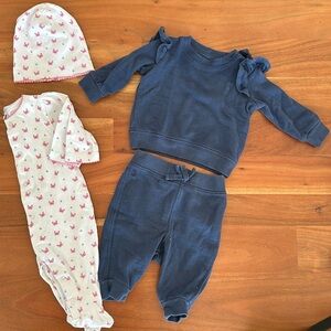 Size 3mos and 3-6mos bundle : Ralph Lauren sweatpants and sweatshirt with ruffle